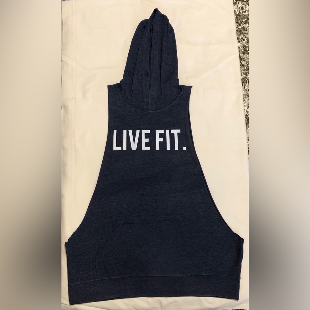 Live Fit Apparel “Live Fit” Navy Blue Sleeveless Hoodie